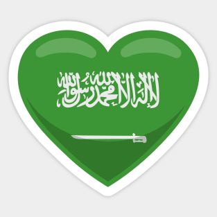 Saudi Arabia Flag Heart Sticker